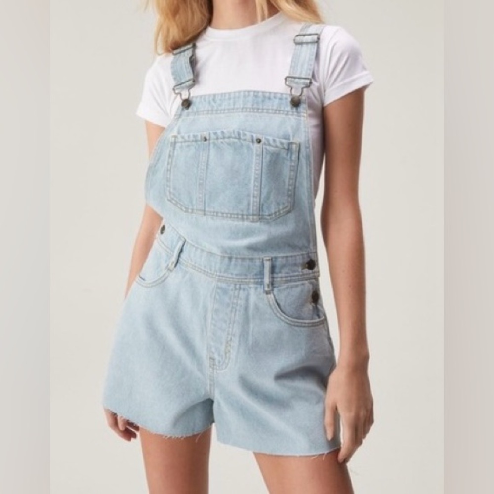 NWT Nasty Gal - The Denim Short Dungarees/Denim Overalls